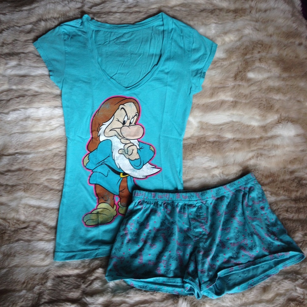 S Disney Blue Grumpy Pajama Set
